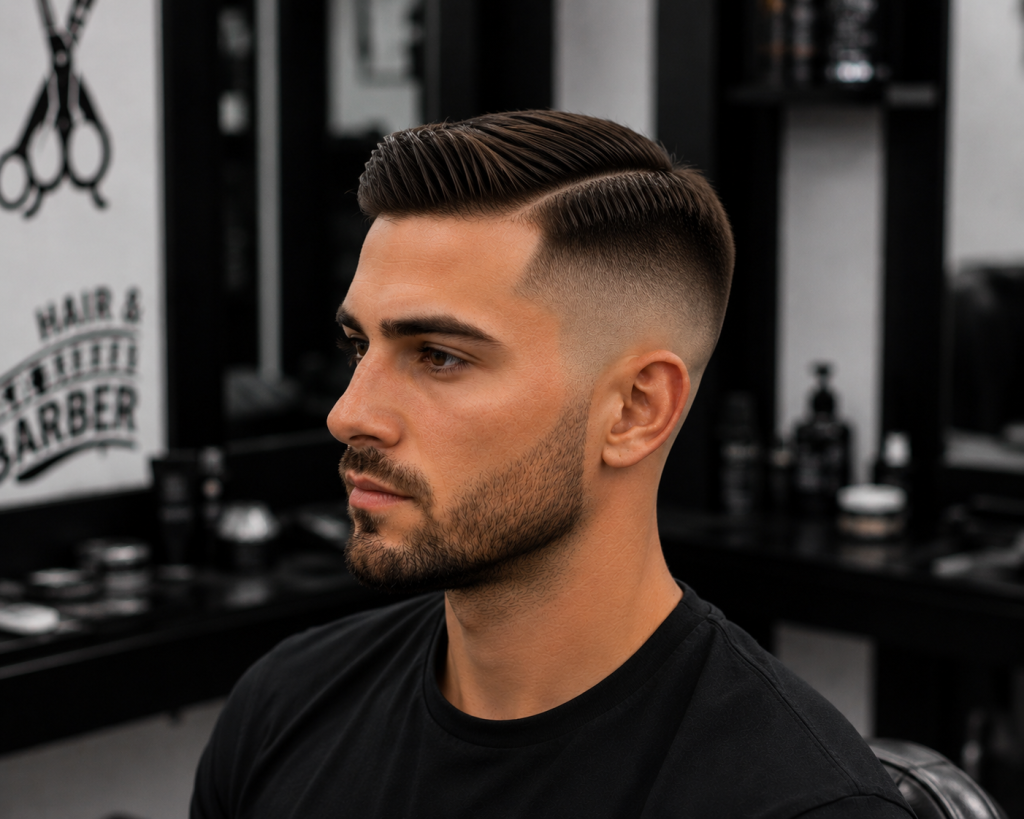 Strzyżenie Side Part + Skin Fade