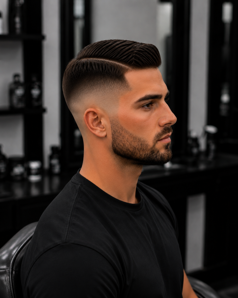 Strzyżenie Side Part + Skin Fade