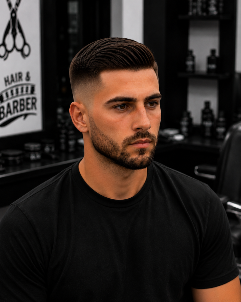 Strzyżenie Side Part + Skin Fade