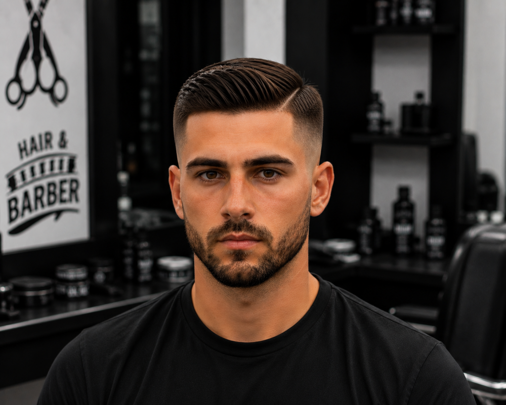 Strzyżenie Side Part + Skin Fade